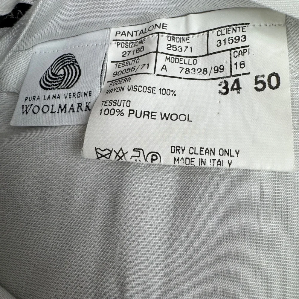 Canali Dress Trousers Mens 34 Tan Pure Wool Triple Pleated Cuffed Made in Italy